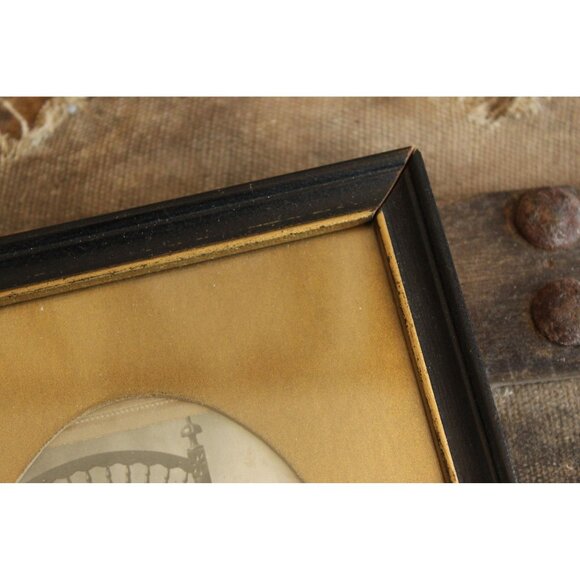 Vintage 1900s Framed Photograph, Victorian Baby Edwardian Black And White Sepia - Picture 4 of 10